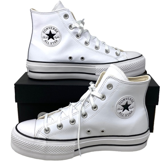 Converse Shoes Converse Chuck Lift Platform High Top Leather White